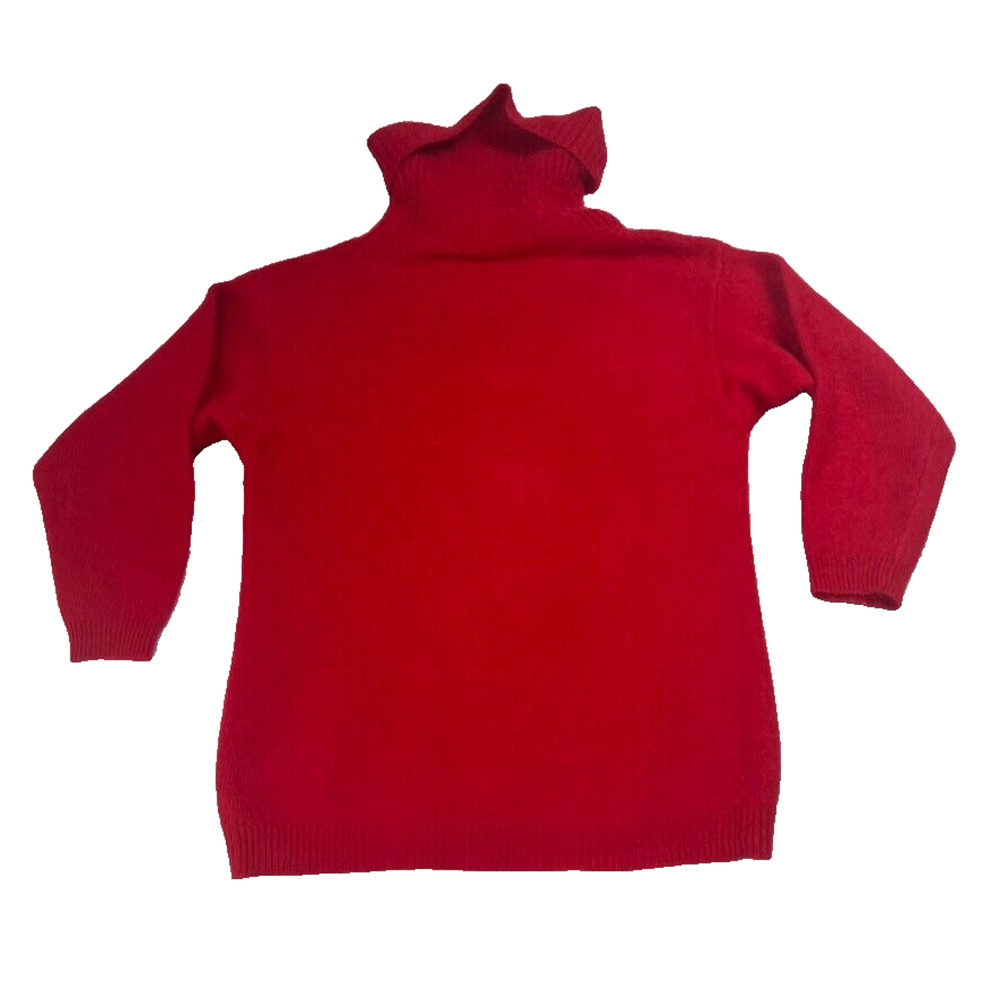 Rafaella Sweater Womens M Red 45% Angora 40% Lambswool Cowl Neck Pullover - Picture 3 of 8